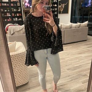 Forever 21 Black and White Polka Dot Top